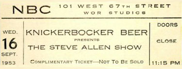 ‘Tonight’…Son Of ‘The Knickerbocker Beer Show’