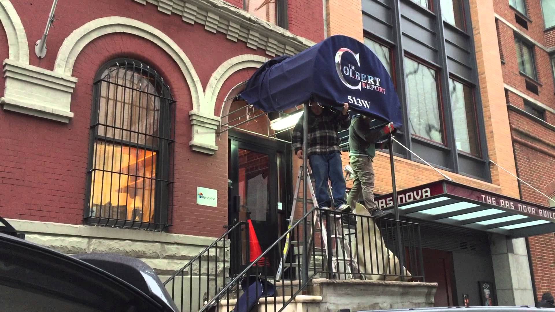 Colbert Awning Comes Down At The Home Of Truthyness…NEP Studio 54