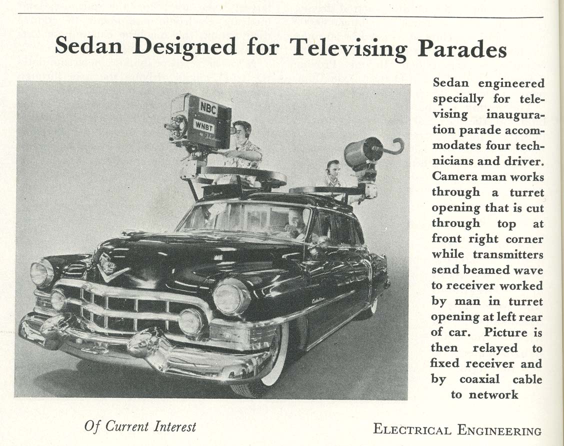 Television Mobile Unit for 1953 Presidential Inaugural Parade